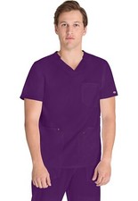 Dickies EDS NXT Scrubs Men's V-Neck Top DK677 EGGN Eggplant Free Shipping