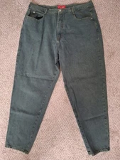 Vintage Venezia Green Wash Jeans Size 22 Classic Cut Lane Bryant Tapered Mom Y2K
