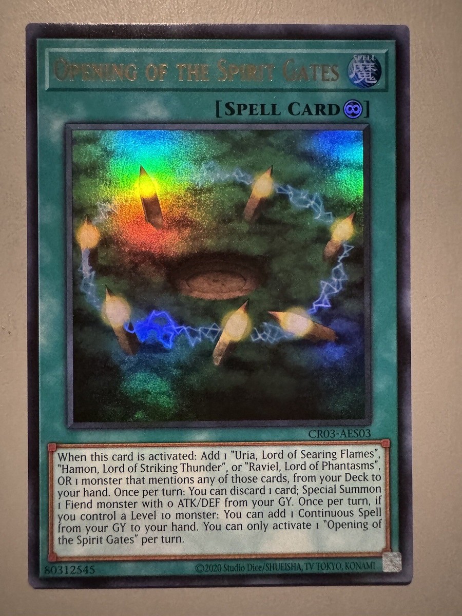 YUGIOH OPENING OF THE SPIRIT GATES ASIA ENGLISH CR03-AES03 ULTRA RARE (1ST  RUN)