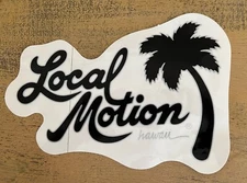 Local Motion Hawaii Sticker Clear Black Gray Larger