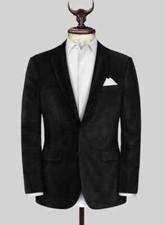 Mens Tuxedo Black Velvet Blazer Fashion Wedding Party Wear Dinner Jacket Coat 6