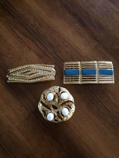 Three Women Lady Girl Belt Buckles Rhinestones Bling Gold Tone