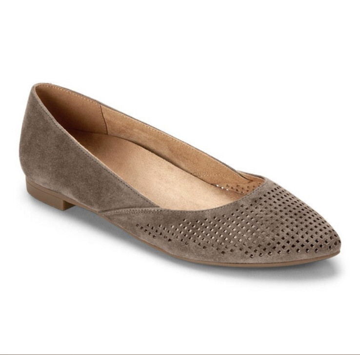 VIONIC- Posey Pointed Toe Flat Perforated Suede C… - image 1