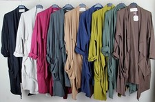 Ladies Spring Lagenlook Open Waterfall Design 2 Large Pocket Cardi Jacket