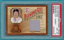 2002 Donruss Diamond Kings, Carlton Fisk Game Used Jersey - #DC50 PSA 8! POP 1!