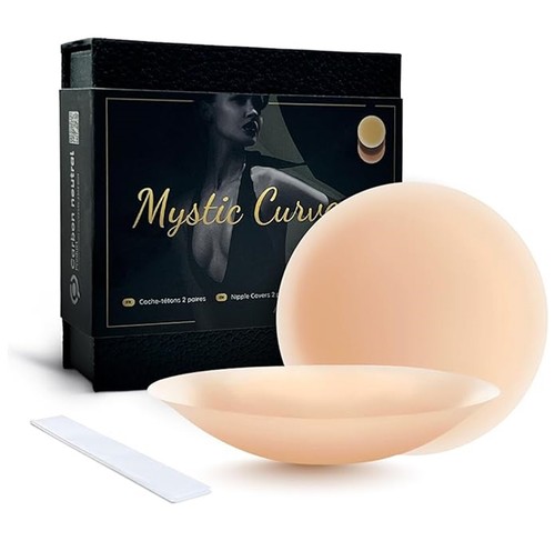 4 Paires De Cache-tétons En Silicone, Réutilisables Et Auto Adhésifs, Nipple Cover Confortables Et Étanches, Couvre Seins Mamelons Invisibles, Cache Teton Femme Couleur De La Peau Claire, Ronde 8CM