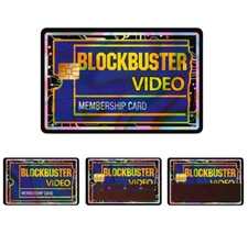 Lotx4 Blockbuster Video Metallic Foil Holographic CreditDebit Card Skin Stickers