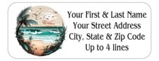 150 Beach Scene Waves Mailing Return Address Labels Personalized 1 x 2 5/8 in.