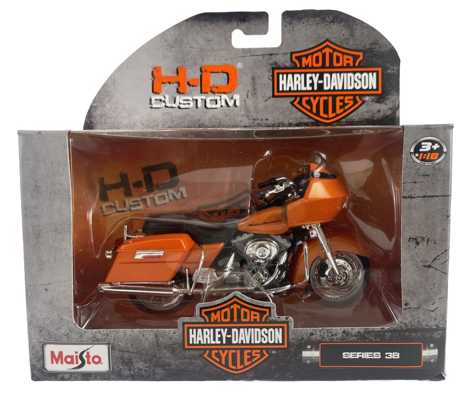 Maisto 2022 Harley-Davidson Orange 2002 FLTR Series 38 1:18 Scale