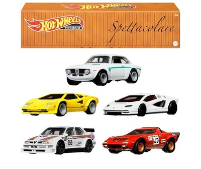 Hot Wheels Container Spettacolare Alfa Romeo, Lancia, Lamborghini Countach, Giul