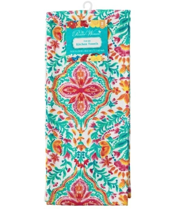 Pioneer Woman Folk Geo Kitchen Towel Set 2 Piece 16"x28" - Image 3 of 4