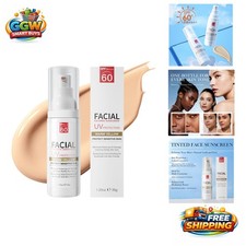 SPF 60 Tinted Moisturizer - Lightweight Gel for Daily Use  Outdoor Protection