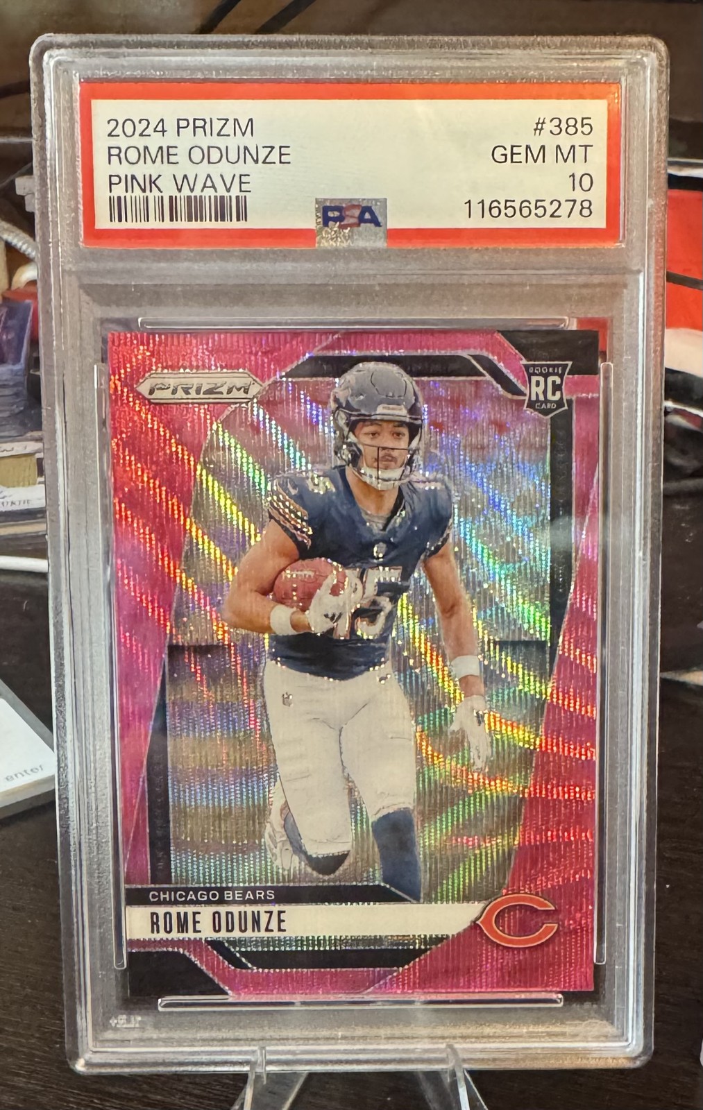 2024 Panini Prizm - Rookies Rome Odunze #385 Pink Wave Prizm (RC)