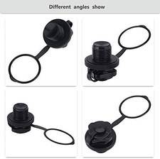 2Pcs Black Inflatable Boat Spiral Air Plug Valve Set for Kayaks, Rafts, and A...