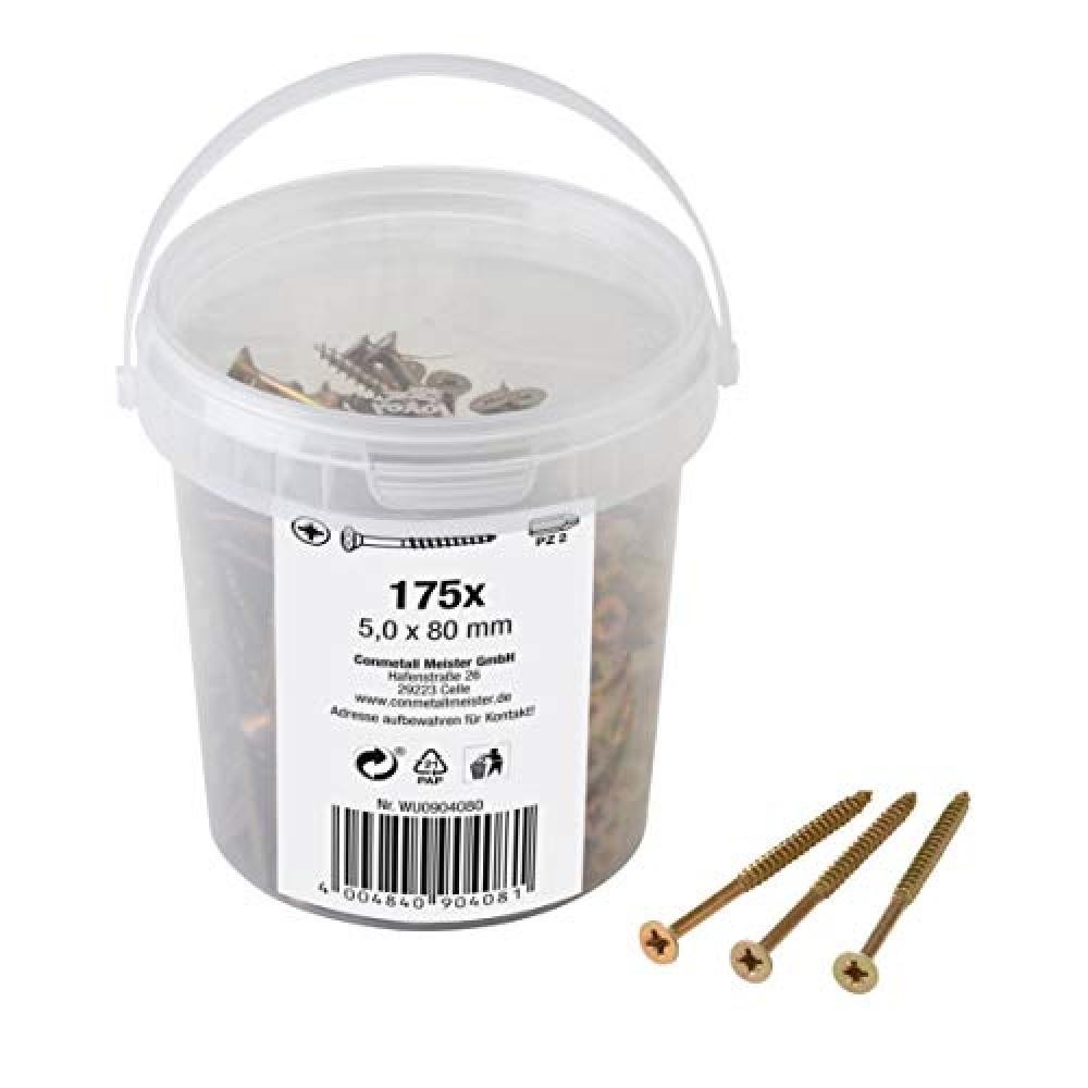 Viti da Carpenteria 5x80 mm Universali 904080 - 175 pcs Zincate