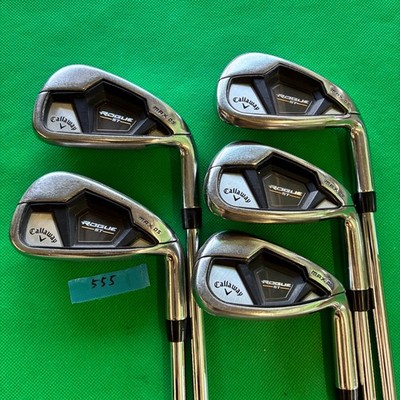Callaway Rogue ST Max OS Iron Set 5pcs 6-Pw Stiff Zelos7 Steel Shaft Golf Clubs