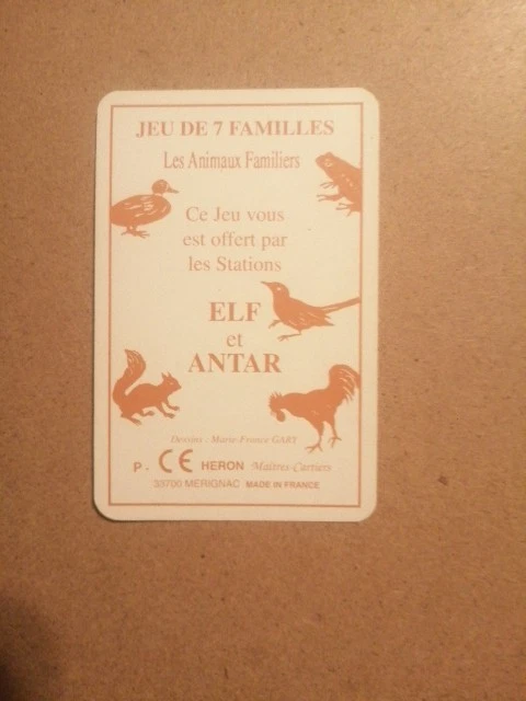 Jeu des 7 Familles Les Animaux Familiers - Elf et Antar - Photo 1/3