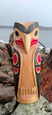 Northwest native North American OWL Totem sculpture, authentic Indigenous art