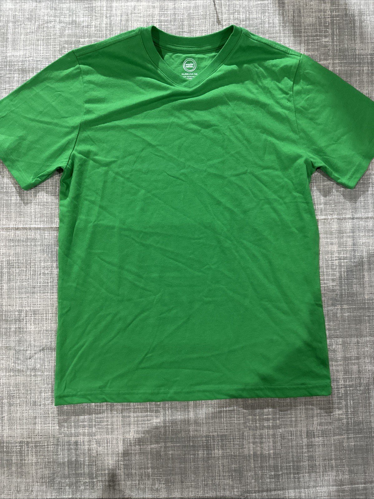 Title: Wonder Nation Boys Short Sleeve V-Neck T-Shirt Green Size XL (14/16)