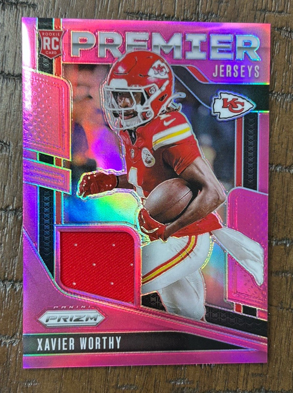 2024 Panini Prizm Xavier Worthy Premier Jerseys #PJ-XWY Pink Prizm Patch RC