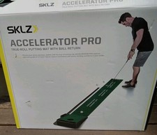 SKLZ Accelerator Pro Tru-Roll Golf Putting Mat w Ball Return Alignment Guides