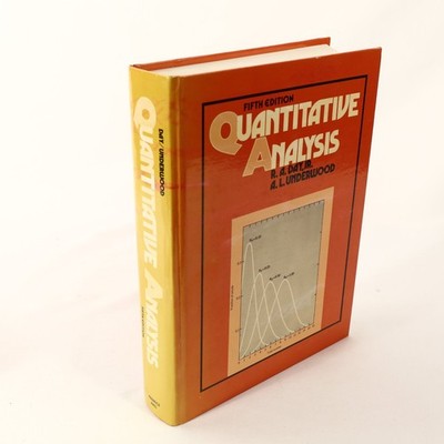 Quantitative Analysis Day Underwood 1986 Fifth Edition Chemistry 1st HC