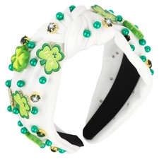 Jaciya Green Shamrock Knotted Headband 1 Count Pack of 1 , St Patricks Day