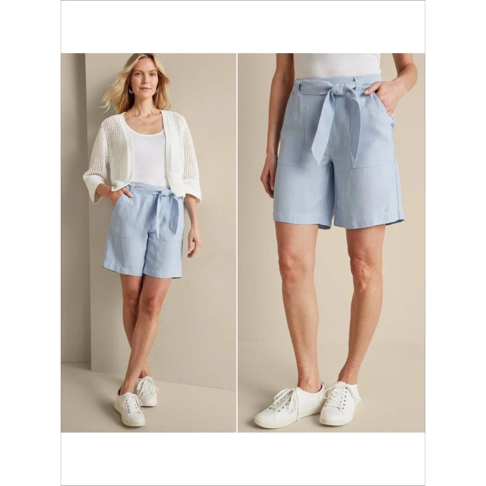 SOFT SURROUNDINGS NWT Ojai Shorts Linen-Blend Pull-On Shorts Size M Light Blue
Opens in a new window