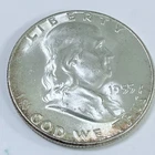 1955 P BEN FRANKLIN SILVER HALF DOLLAR, 90% SILVER FREE SHIPPING #7369