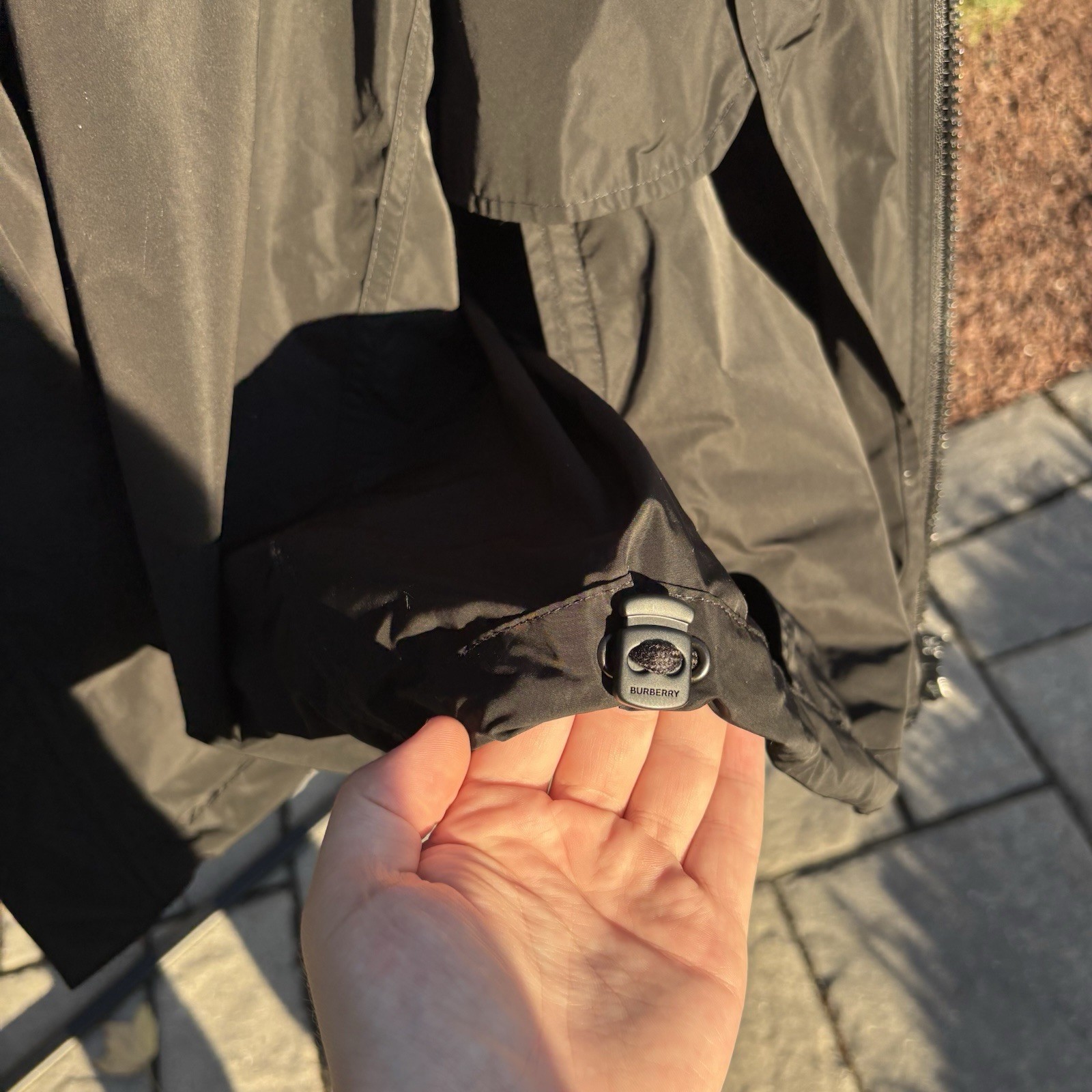 Authentic Burberry Rain Jacket Visor Taffeta Hood… - image 10