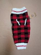 100% Wool Chilly Dog Red Buffalo Plaid Dog Sweater Medium 18-29 Lbs Beagle Pug