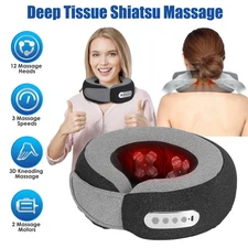 NEW Cordless Neck Massager Pillow with Heat Shiatsu Neck Massage for Pain Relief