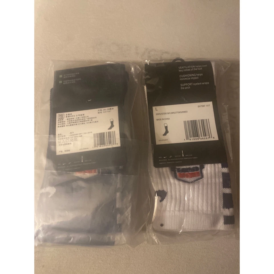 Calcetines Nike Elite EE. UU. USMNT Baloncesto NBA En Cancha Grandes x2 Blanco Azul Marino Foto 4 de 4