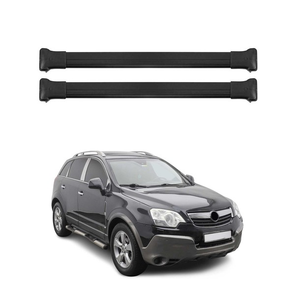 DachträGer GrundtäGer FüR Opel Antara 2006-2015 75Kg Aluminium Schwarz 2 Tlg-image