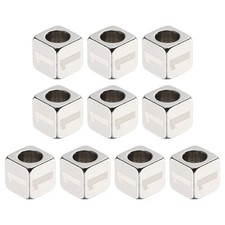 10Pcs Stainless Steels Number Beads Number 1 Cube Square Dice Beads