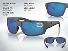 Costa Del Mar Reefton Pro sunglasses matte gray frame blue mirror 580 glass lens
