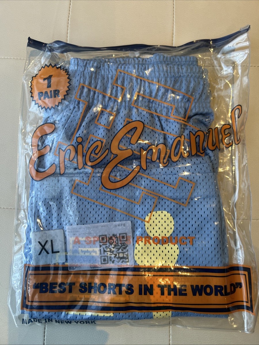 Eric Emanuel Mesh Shorts Blue Neon Bone Graphic S Made In New York