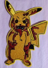 Pikachu Pokemon Sew or Iron On Embroidered Applique Patch 4.5 X 2.5"