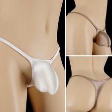 Men Glossy Satin Pouch Underwear Bikini Briefs Panties Thong G-string Underpants