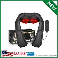 Electric Neck Massager, Neck and Back Massager with Heat, Shiatsu Massage Pillow