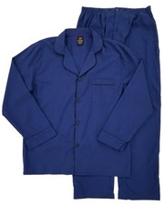 Hanes Mens 2-Piece Dark Blue Woven Sleepwear Pajama Set Sleep Set Sz Small