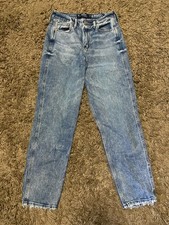 Jeans Hollister Ultra High Rise Mom 3R W26 L27 elasticizzato fondo invecchiato/sfilacciato