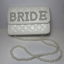 Bride Clutch Purse White Gift Wedding To Be Bachelorette Party Honeymoon Midsize