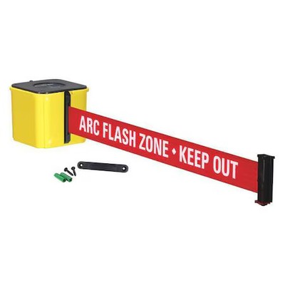 Retracta-Belt Wm412yw15-Arc-Re Retractable Belt Barrier, Yellow, 14 Ft.