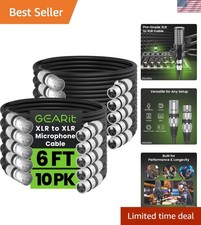 Versatile 6ft XLR Mic Cables, 10-Pack - Universal Compatibility for All Devices