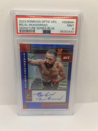 2023 Donruss Optic UFC Belal Muhammad AUTO Blue /99 PSA 9 Signature