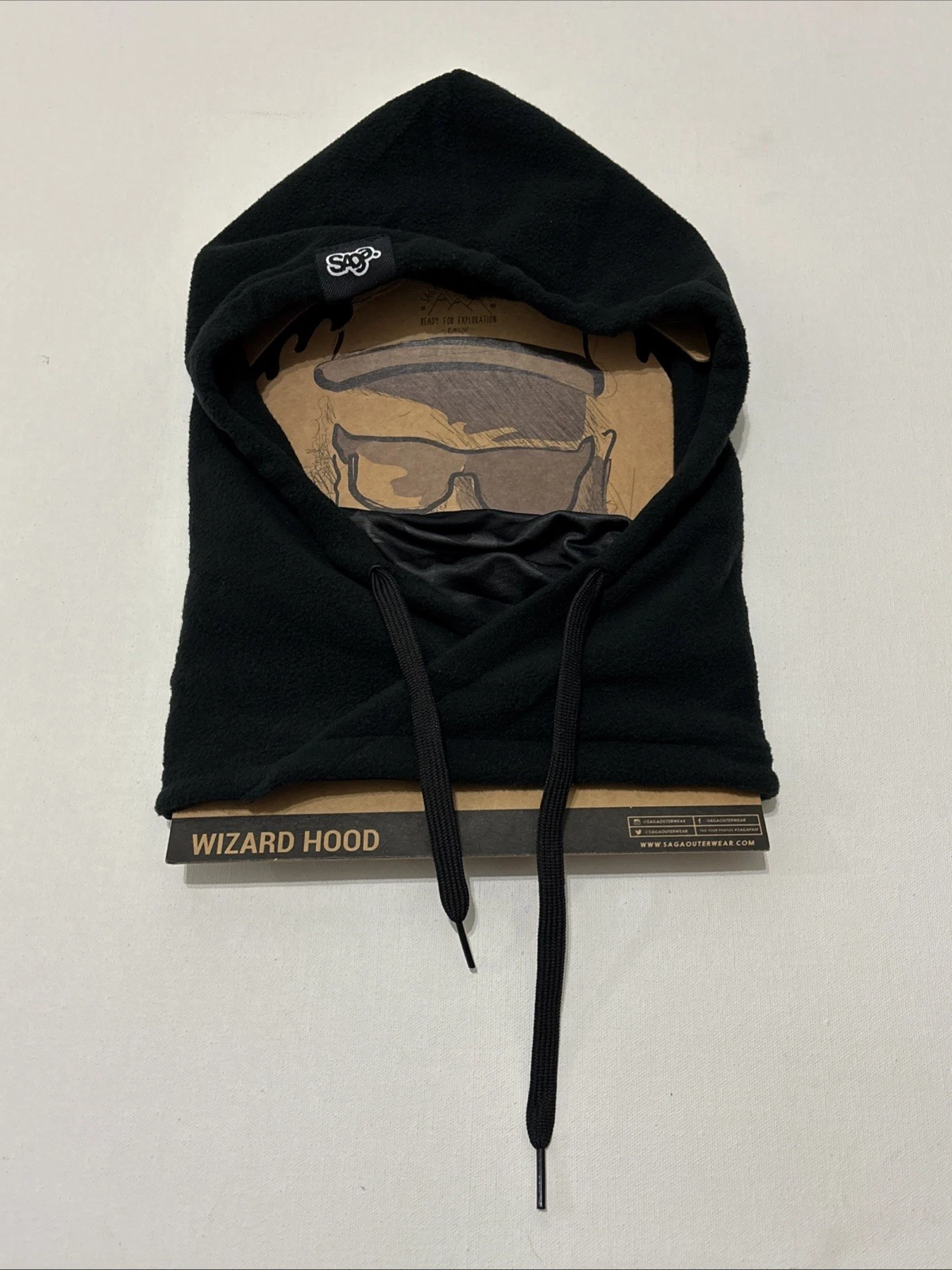 Saga Outerwear Wizard Hood Cold Weather Thermal Face Mask Cover Headwear - NEW