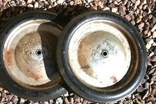 Pair Of Vintage Old Antique Firestone Solid Rubber Tires Rim Wheels 12x1.75
