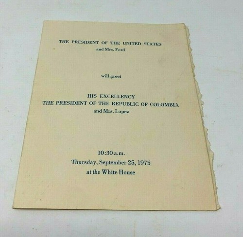 President Ford Program Greets The President of the Republic of Columbia 1975