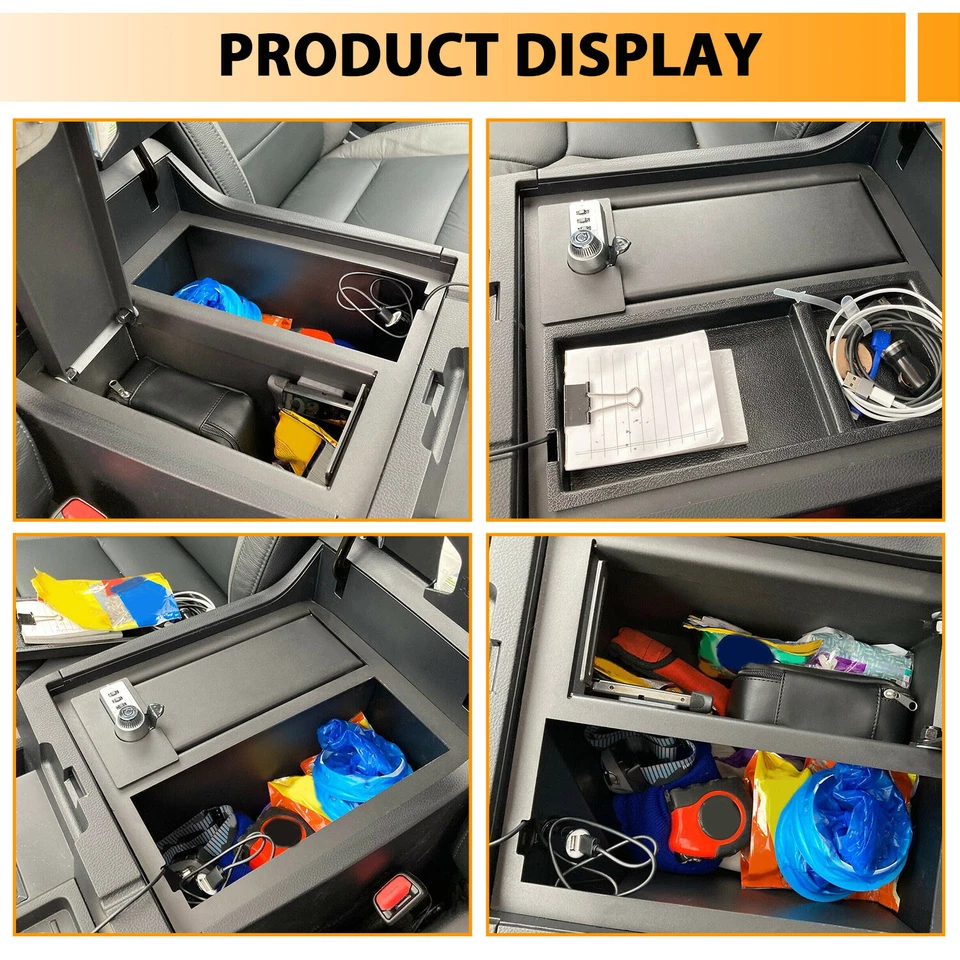 Pistola de almacenamiento segura para consola Toyota Tundra 14-21 con bandeja reemplazar para 00016-34174 Foto 2 de 4